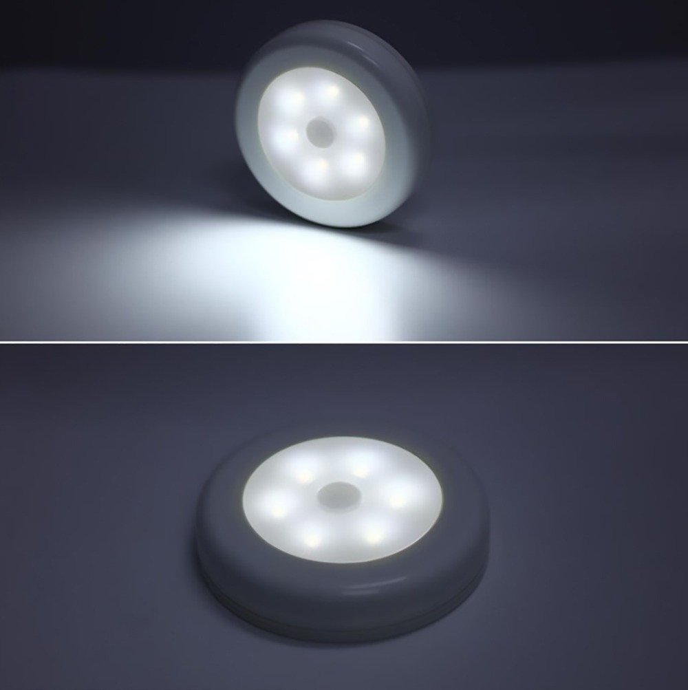 Lâmpada Luminária De Emergência Led Sensor Presença +3pilhas:6500K - 3