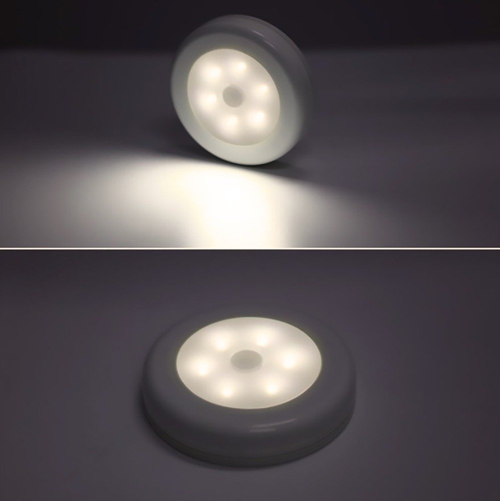 Lâmpada Luminária De Emergência Led Sensor Presença +3pilhas:6500K - 7