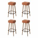 Ver imagem 1 de Kit 04 Banquetas Alta para Cozinha Área Gourmet Dubai Couríssimo Amarula - Desk Design