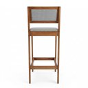 Ver imagem 7 de Banqueta Alta Lenna 99cm em Madeira e Encosto Estofado Linho Cinza Claro - Desk Design