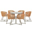 Ver imagem 1 de Mesa e 6 Cadeiras de Jantar Noronha Fendi E6 Trama Original Terra Cota