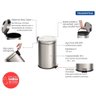 Lixeira Inox com Pedal 20L Tramontina com Balde Interno Removível e Acabamento Polido Cinza - 6