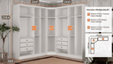 Ver imagem 3 de Guarda Roupa 100% Mdf Espelhado 9 Portas 6 Gavetas - Linea-branco - Móveis Novo Horizonte