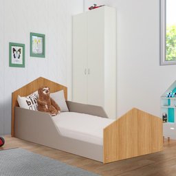 Cama Montessoriana Infantil com Colchão Cinza Nature Shop Jm - 2