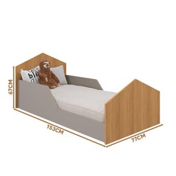Cama Montessoriana Infantil com Colchão Cinza Nature Shop Jm - 4