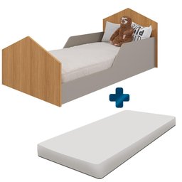 Cama Montessoriana Infantil com Colchão Cinza Nature Shop Jm - 1