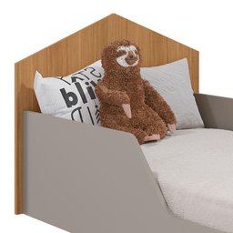 Cama Montessoriana Infantil com Colchão Cinza Nature Shop Jm - 3