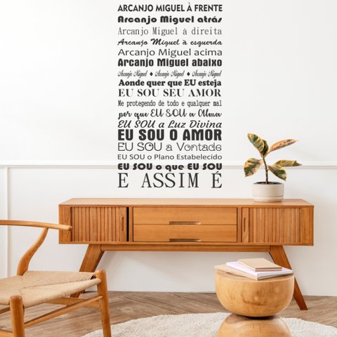 Adesivo de Parede Decorativo Frase Oração Arcanjo Miguel