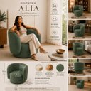 Ver imagem 5 de Poltrona Orgânica Sala Recepção Alia Boucle Montijo Luxo