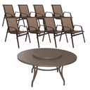 Ver imagem 1 de Jogo de Mesa 1,80m Giratória Jantar + 8 Cadeiras Deck e Piscina