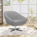 Ver imagem 2 de Poltrona Giratória Giovana Suede Cinza Base Cromada - D’Rossi