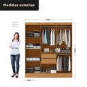 Ver imagem 2 de Guarda-Roupa Casal 6 Portas 2 Gavetas MDF Jatobá Yescasa Cinamomo
