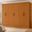 Ver imagem 1 de Guarda-Roupa Casal 6 Portas 2 Gavetas MDF Jatobá Yescasa Cinamomo