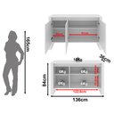 Ver imagem 6 de Balcão para Escritório 136cm com 3 Portas e 1 Prateleira ME4147