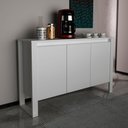 Ver imagem 1 de Balcão para Escritório 136cm com 3 Portas e 1 Prateleira ME4147 Branco