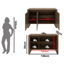 Ver imagem 6 de Balcão para Escritório 136cm com 3 Portas e 1 Prateleira ME4147 Marrom