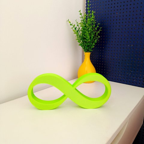 Infinito 22cm / Símbolo do Amor e Eternidade, Quarto Casal - Cor: Verde Limão