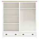 Ver imagem 3 de Guarda Roupa Casal 4 Portas 2 Gavetas Madeira Maciça Mazzaro F06 Branco Freijó - Lyam Decor