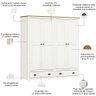 Guarda Roupa Casal 4 Portas 2 Gavetas Madeira Maciça Mazzaro F06 Branco Freijó - Lyam Decor - 4