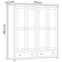 Ver imagem 5 de Guarda Roupa Casal 4 Portas 2 Gavetas Madeira Maciça Mazzaro F06 Branco Freijó - Lyam Decor