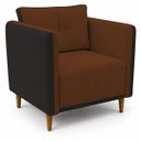Ver imagem 2 de Poltrona Decorativa Aviv para Sala Escritório Recepção Luxo Linho Premium Easy Clean Corino Premium