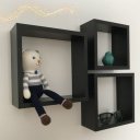 Ver imagem 2 de Kit 3 Nichos Decorativo Mdf Quadrado Quarto Sala Decoração Escritório Casa - Preto Tx