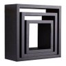 Kit 3 Nichos Decorativo Mdf Quadrado Quarto Sala Decoração Escritório Casa - Preto Tx - 1