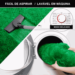 Tapete Saturs Shaggy Pelo Alto Verde  - 100 x 120 cm Tapete para Sala e Quarto - 2