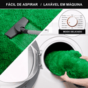 Ver imagem 2 de Tapete Saturs Shaggy Pelo Alto Verde - 100 x 120 cm Tapete para Sala e Quarto