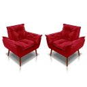 Ver imagem 1 de Kit 02 Poltrona Opala Decorativa Suede