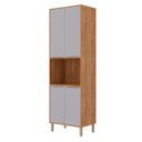 Ver imagem 3 de Torre Quente 4 Portas Nicho para Forno ou Microondas 70 cm Brilhante Celeste Bege/Cinamomo/Platina