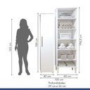Ver imagem 4 de Lavanderia Modulada Campinas 2 Armários Multiuso 1 Porta 9 Prateleiras Branca Kaiki Móveis