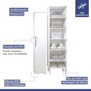 Ver imagem 6 de Lavanderia Modulada Campinas 2 Armários Multiuso 1 Porta 9 Prateleiras Branca Kaiki Móveis