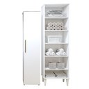 Ver imagem 2 de Lavanderia Modulada Campinas 2 Armários Multiuso 1 Porta 9 Prateleiras Branca Kaiki Móveis