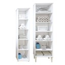 Ver imagem 3 de Lavanderia Modulada Campinas 2 Armários Multiuso 1 Porta 9 Prateleiras Branca Kaiki Móveis