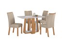 Ver imagem 1 de Conjunto Sala de Jantar Mesa Sintonia 120 Tampo Vidro Off White com 4 Cadeiras Apogeu - Lopas Amendo