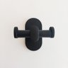 Cabideiro de Parede Gancho Duplo para Pendurar Bolsa Roupa de Metal Oval Preto - 2