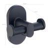 Cabideiro de Parede Gancho Duplo para Pendurar Bolsa Roupa de Metal Oval Preto - 3