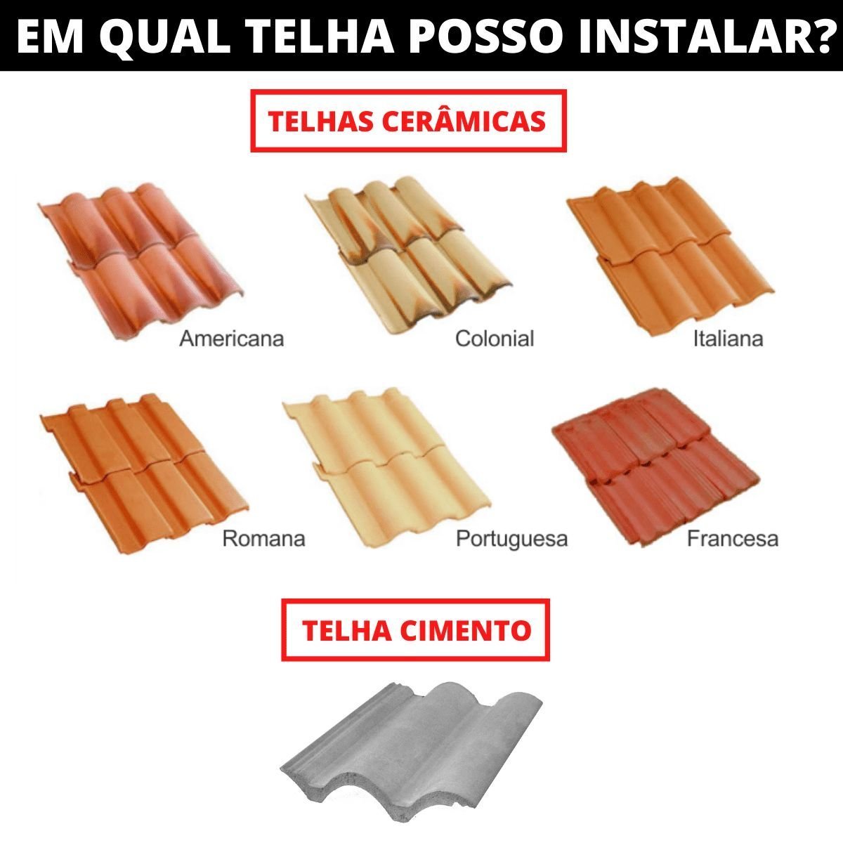 Estrutura Suporte Fixador Placa Painel Solar Alumínio e Inox Para Telha Cerâmica e Cimento | Perfil  - 4