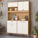 Ver imagem 2 de Armário de Cozinha Compacta Retrô 120cm Wallie N03 Freijó/off White - Mpozenato