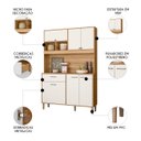 Ver imagem 6 de Armário de Cozinha Compacta Retrô 120cm Wallie N03 Freijó/off White - Mpozenato