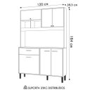 Ver imagem 7 de Armário de Cozinha Compacta Retrô 120cm Wallie N03 Freijó/off White - Mpozenato