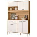 Ver imagem 1 de Armário de Cozinha Compacta Retrô 120cm Wallie N03 Freijó/off White - Mpozenato