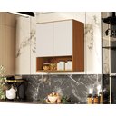 Ver imagem 2 de Armario Aéreo Organizador Multiuso Quarto Sala Bela 2 Portas:Nature/Off White