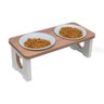 Comedouro Bebedouro Duplo Pet Mdf Elevado Gato - 1
