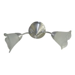 Lustre Com 2 Hastes e 2 Vidros Tulipas Ideal Para Sala Quarto Modelo Vidro Flor - 3