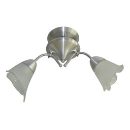 Lustre Com 2 Hastes e 2 Vidros Tulipas Ideal Para Sala Quarto Modelo Vidro Flor - 2