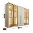 Ver imagem 3 de Guarda Roupa Madri 6 Portas 6 Gavetas 100 MDF 4 Portas Reflectas - Mademarcs