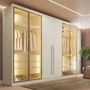 Ver imagem 1 de Guarda Roupa Madri 6 Portas 6 Gavetas 100 MDF 4 Portas Reflectas - Mademarcs