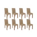 Ver imagem 1 de Cadeira Sala de Jantar Maia Kit 8 Un Cinamomo/suede Gengibre Bege - Cimol